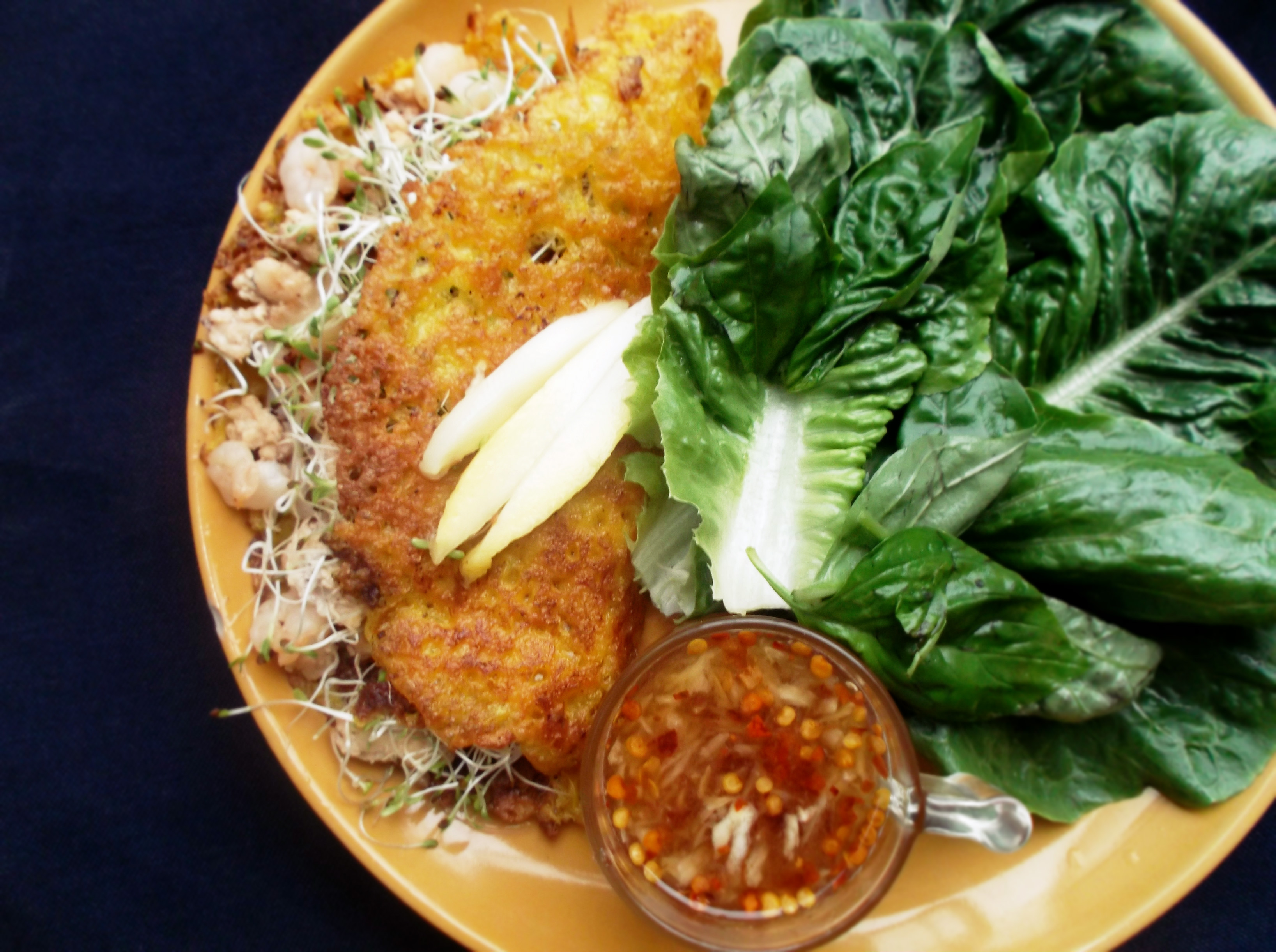 Banh Xeo Recipe (Crispy Coconut Crepes with Nuoc Mam Cham Dipping Sauce)